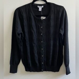Elegant Black Button-Up Cardigan
